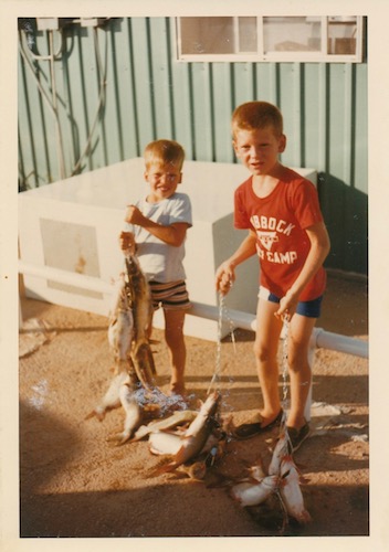Two boys fishing