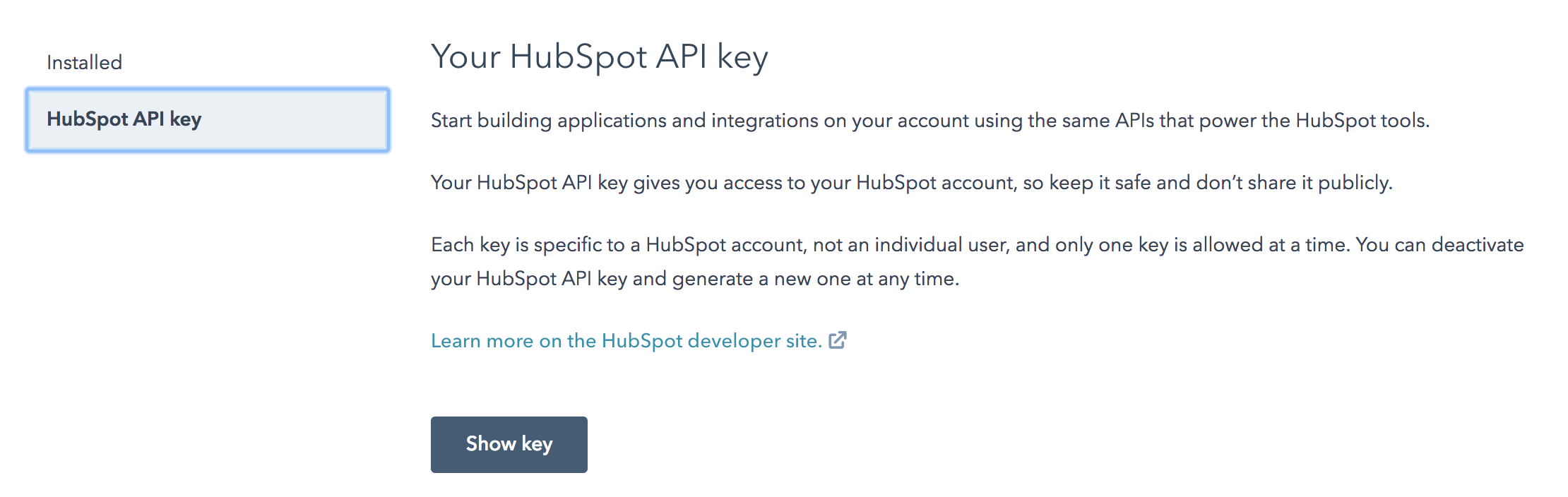 hubspot api key